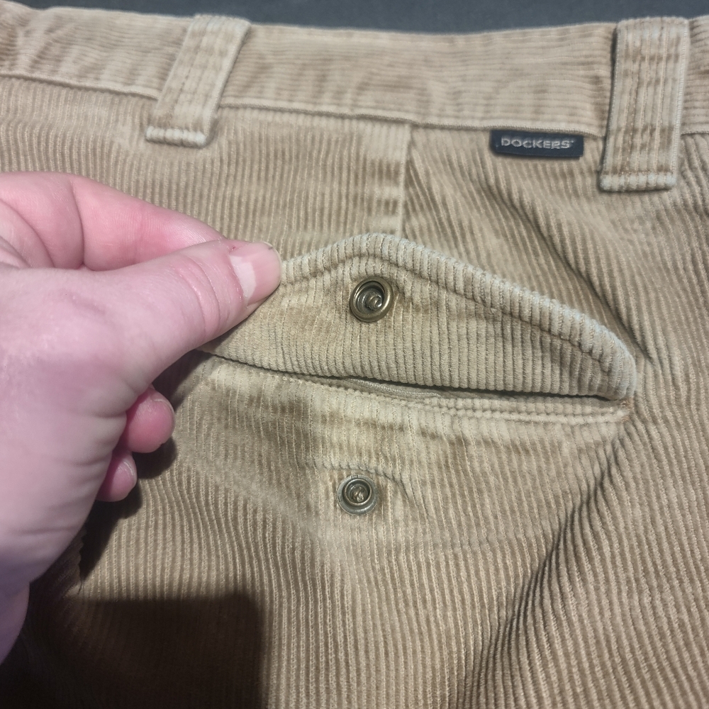Dockers Relaxed Fit Corduroy Pants - Tan - Men's 38x27 - Picture 3 of 9